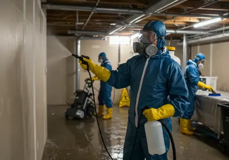 Basement Sanitization and Antimicrobial Treatment process in Globe, AZ